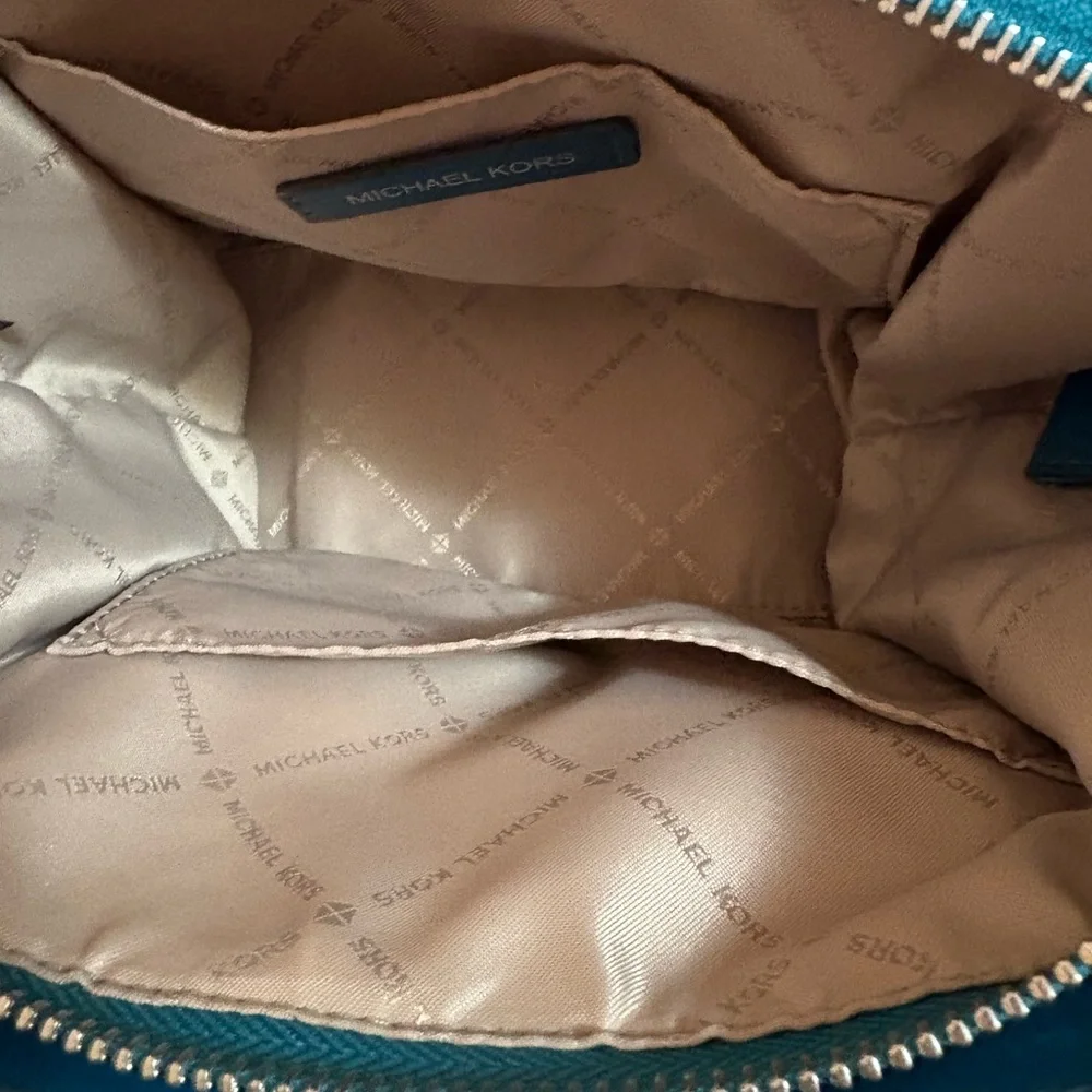 Michael Kors Teal Structured Leather Satchel